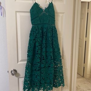 Self-Portrait Teal Lace Wedding Dress